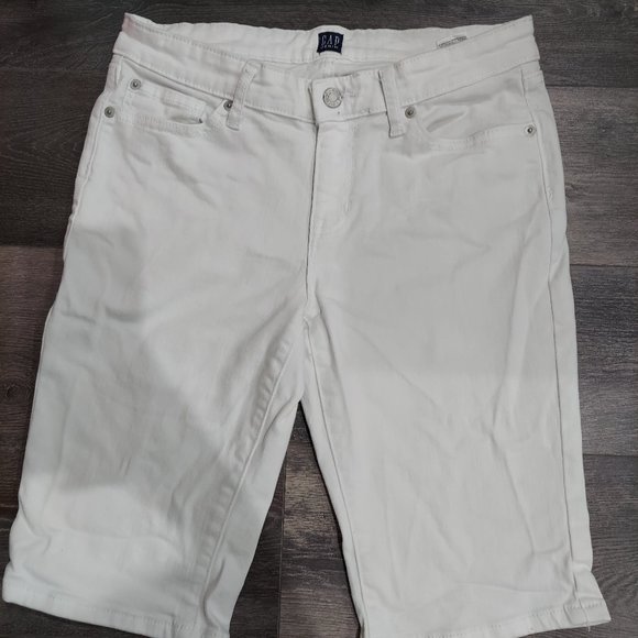 Gap White Denim 9 Inches Bermuda Shorts - Picture 1 of 4